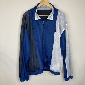 Vintage Givenchy Size XL Activewear Track Suit Jacket Blue White Y2K Reversible